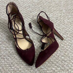 Jessica Simpson Versie Lace Up Heels Merlot 9.5